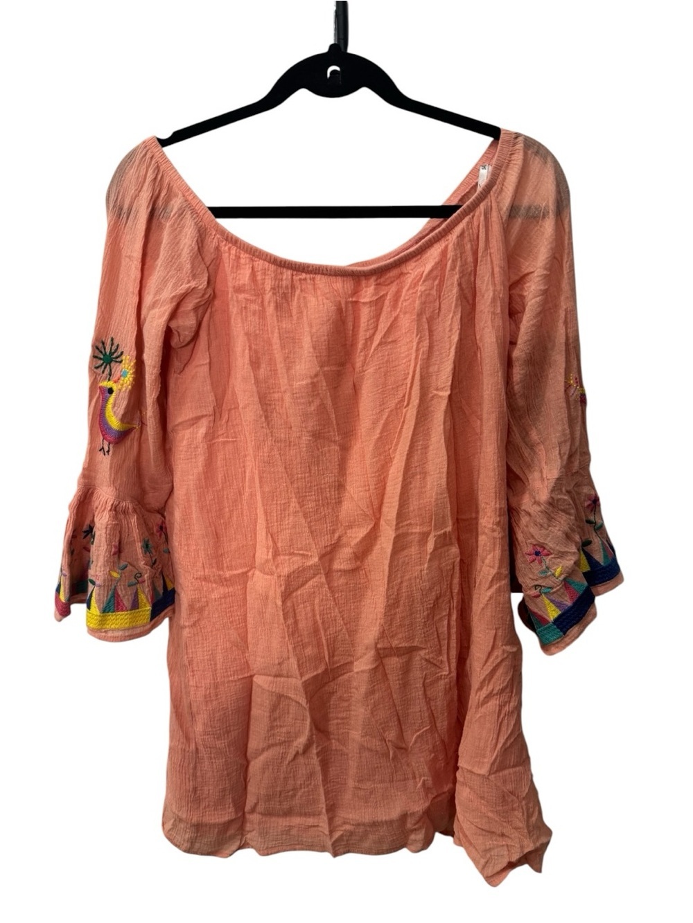 VaVa by Joy Han Off-The-Shoulder Embroidered Peasant Dress/Tunic size M